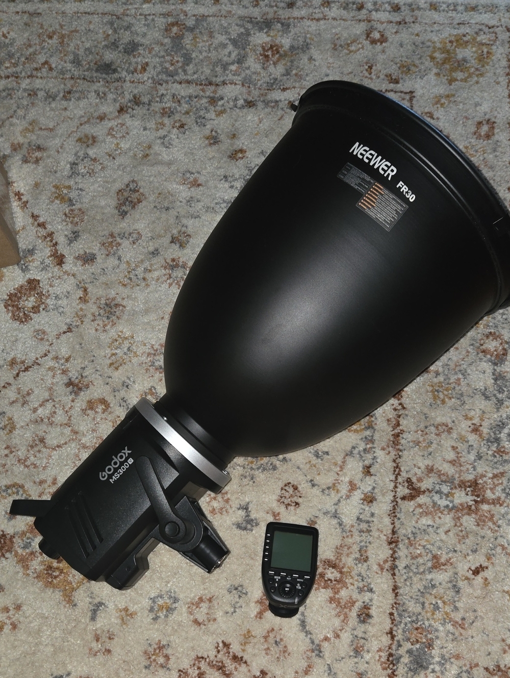 Godox AD300Pro Studio Flash with Neewer FR-30 Black Reflector